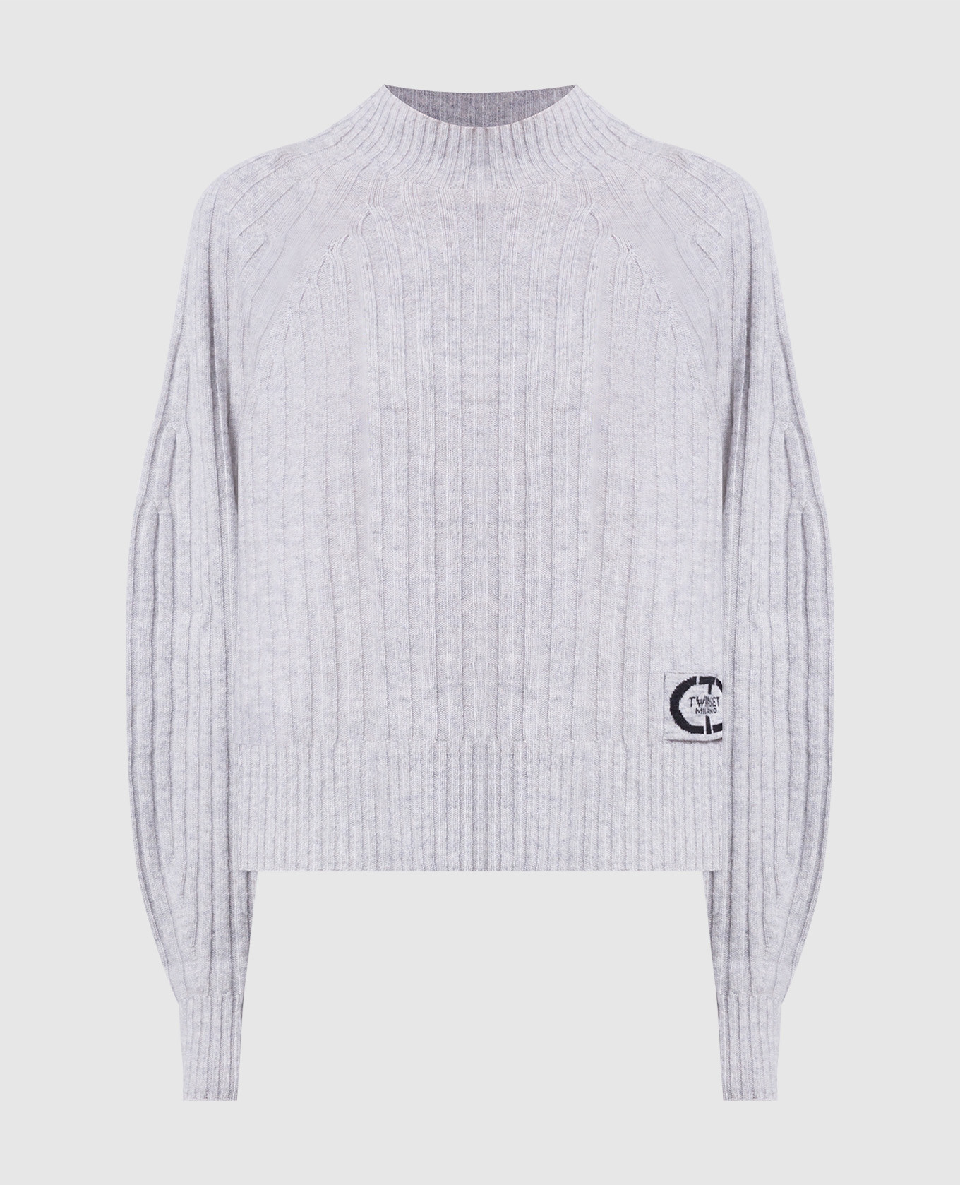 

Gray wool and cashmere logo jumper Twinset, Grey