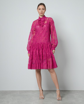 Ermanno Scervino Pink midi dress with lace D442Q327SYJ