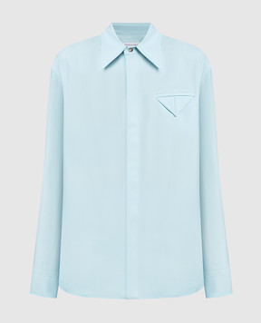 Bottega Veneta Blue shirt made of wool 707895V25W0