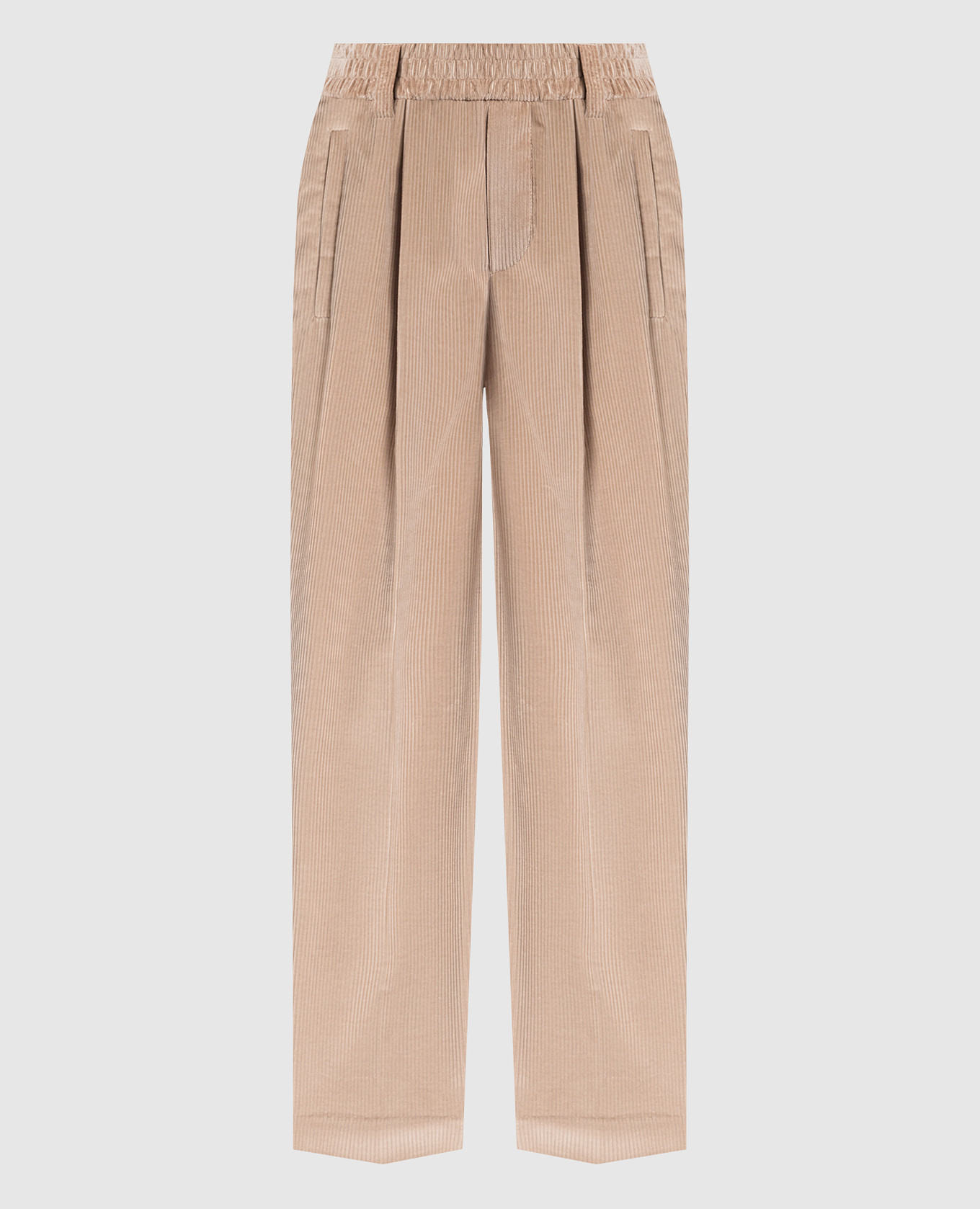 

Brown corduroy pants with monil chain Brunello Cucinelli