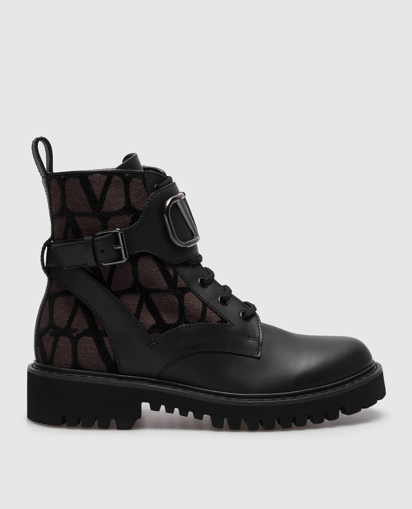 Vlogo signature black combination boots valentino
