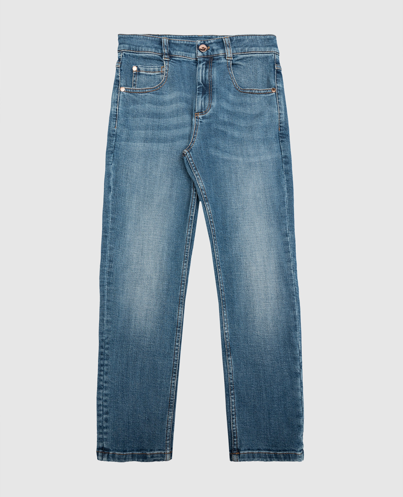 

Children's blue jeans with a distressed effect Brunello Cucinelli