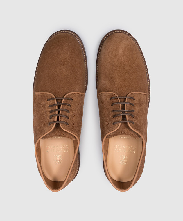 Brunello Cucinelli - Brown suede derbies MZUNICK771 - shop with