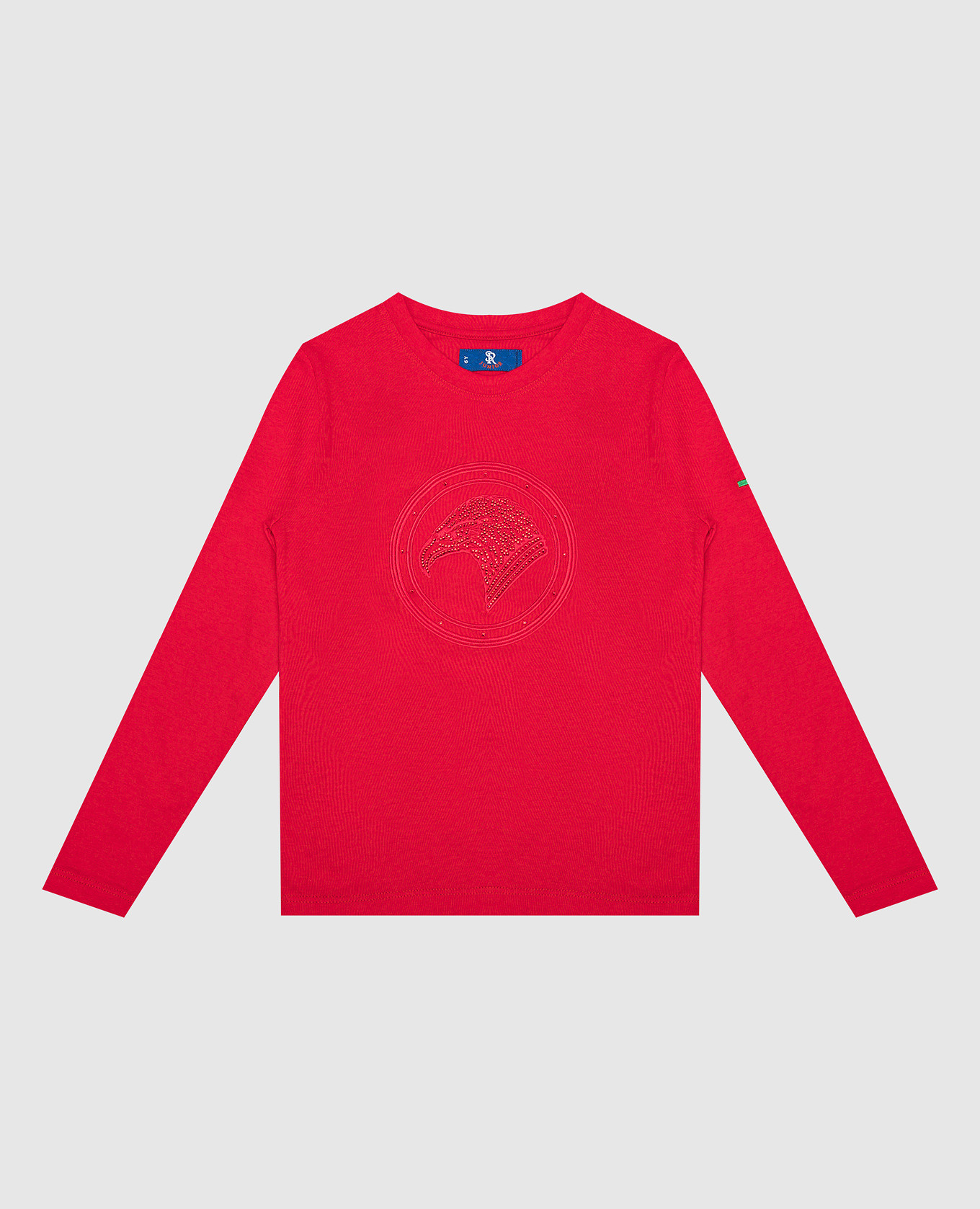 

Children's red longsleeve with embroidery and crystals Stefano Ricci