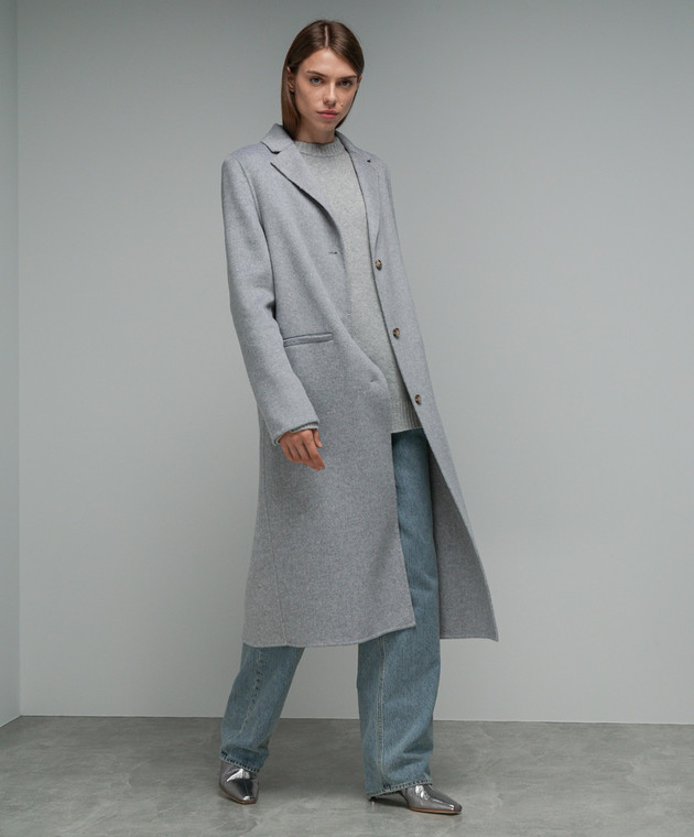 Lou Lou Studio Gray Mill coat in wool and cashmere MILL buy with Luxembourg delivery at Symbol