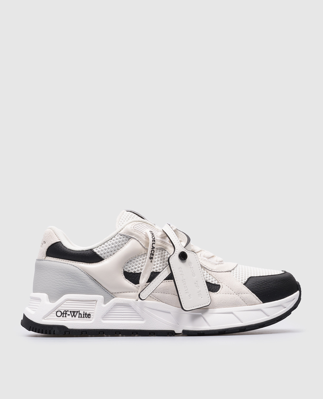 

White leather Kick Off sneakers with logo Off-White, Белый