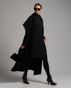 The Row Black Diolette dress with a scar made of silk 7427Y522