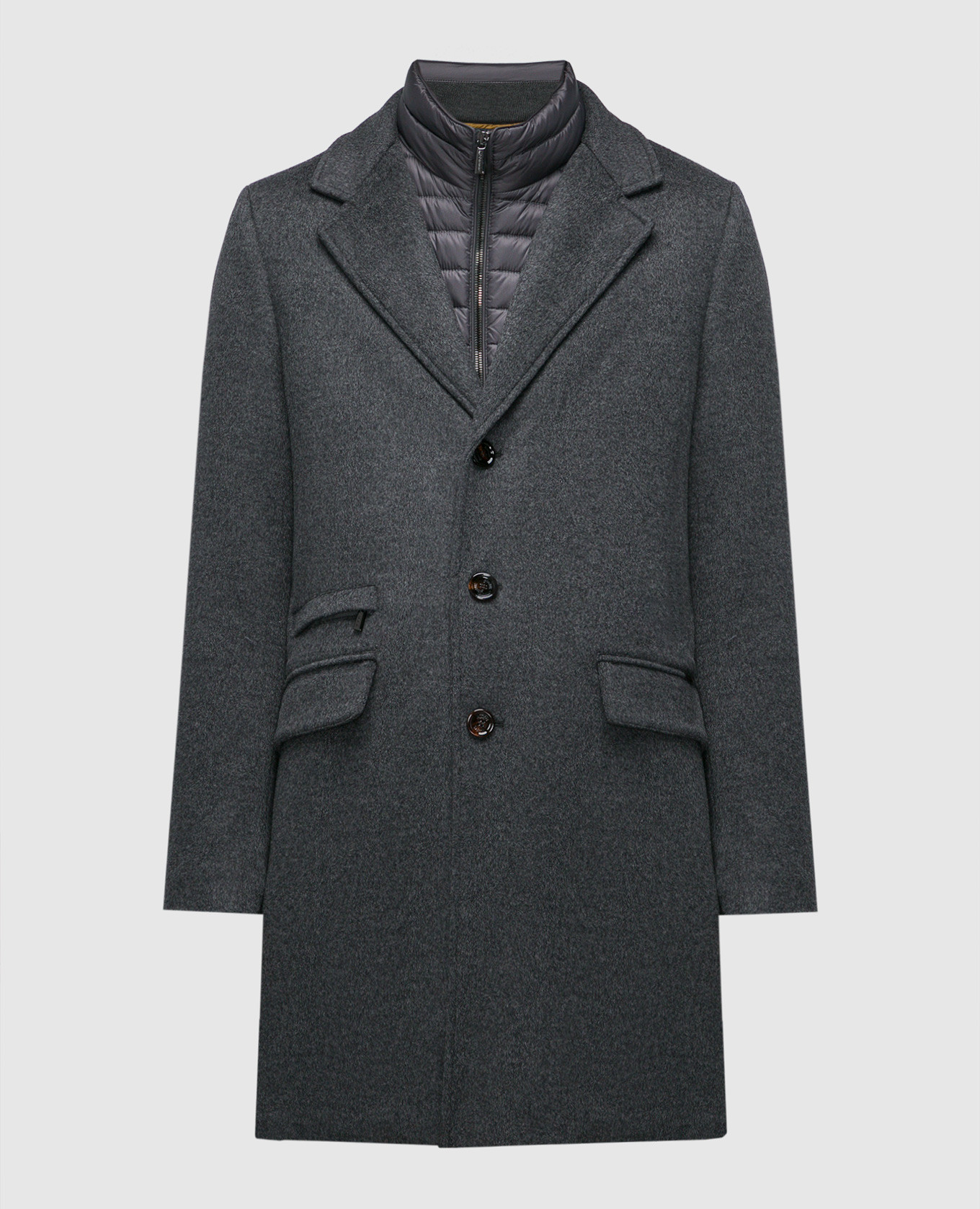 

Gray Harris-LE coat in wool and cashmere with down lining MooRER, Серый
