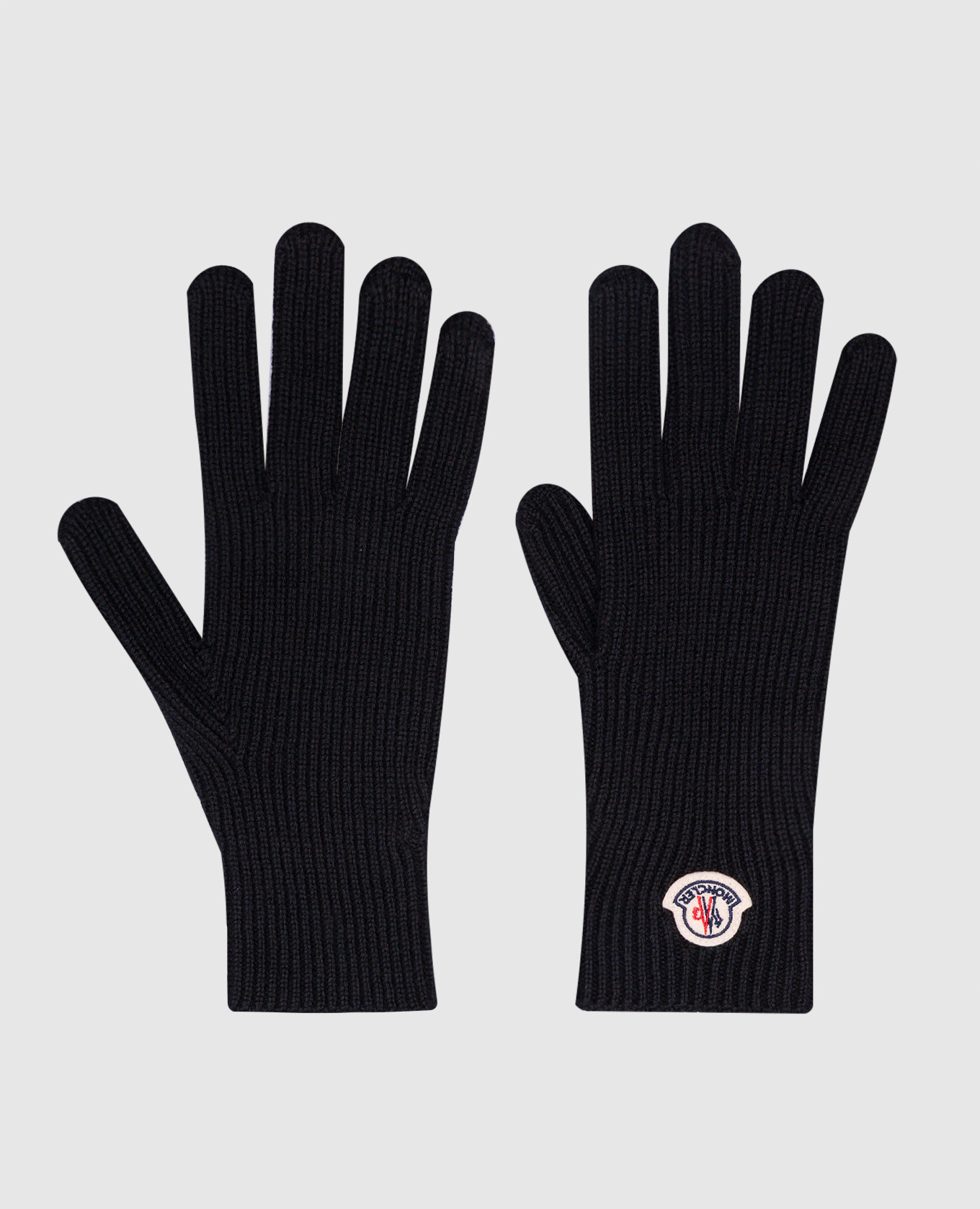 

Black gloves made of wool Moncler, Черный