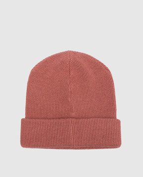 Brunello Cucinelli Children's pink cashmere hat with monil chain B12M10779A