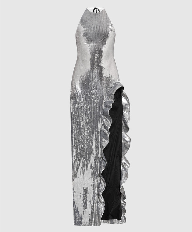 david koma silver dress David Koma - Silver maxi dress with sequins RE23DK38DL