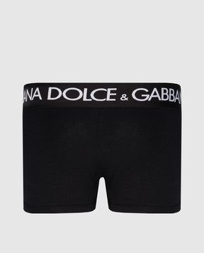 Dolce&Gabbana A set of black boxer briefs with a logo pattern M9D70JONN97