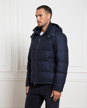 ISAIA Blue down jacket made of wool SW71958238R