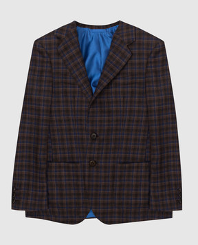 Stefano Ricci Checked wool and cashmere children's jacket Y1RF7322T0HC4506