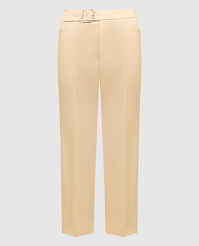 Jil Sander Yellow short pants made of wool with a strap J02KA0157J40021
