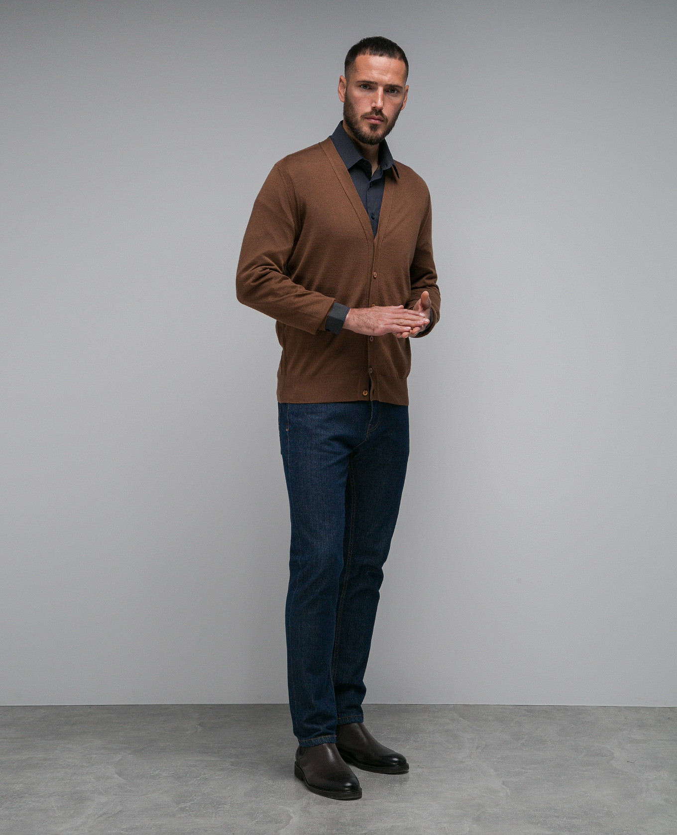 

Brown cashmere and silk cardigan Stefano Ricci