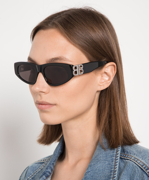 Balenciaga - Black Dynasty sunglasses with crystals  display picture 1