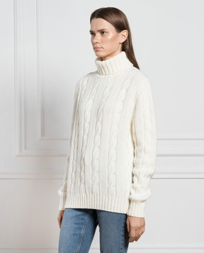 Simonetta Ravizza White wool and cashmere sweater GRENOBLE