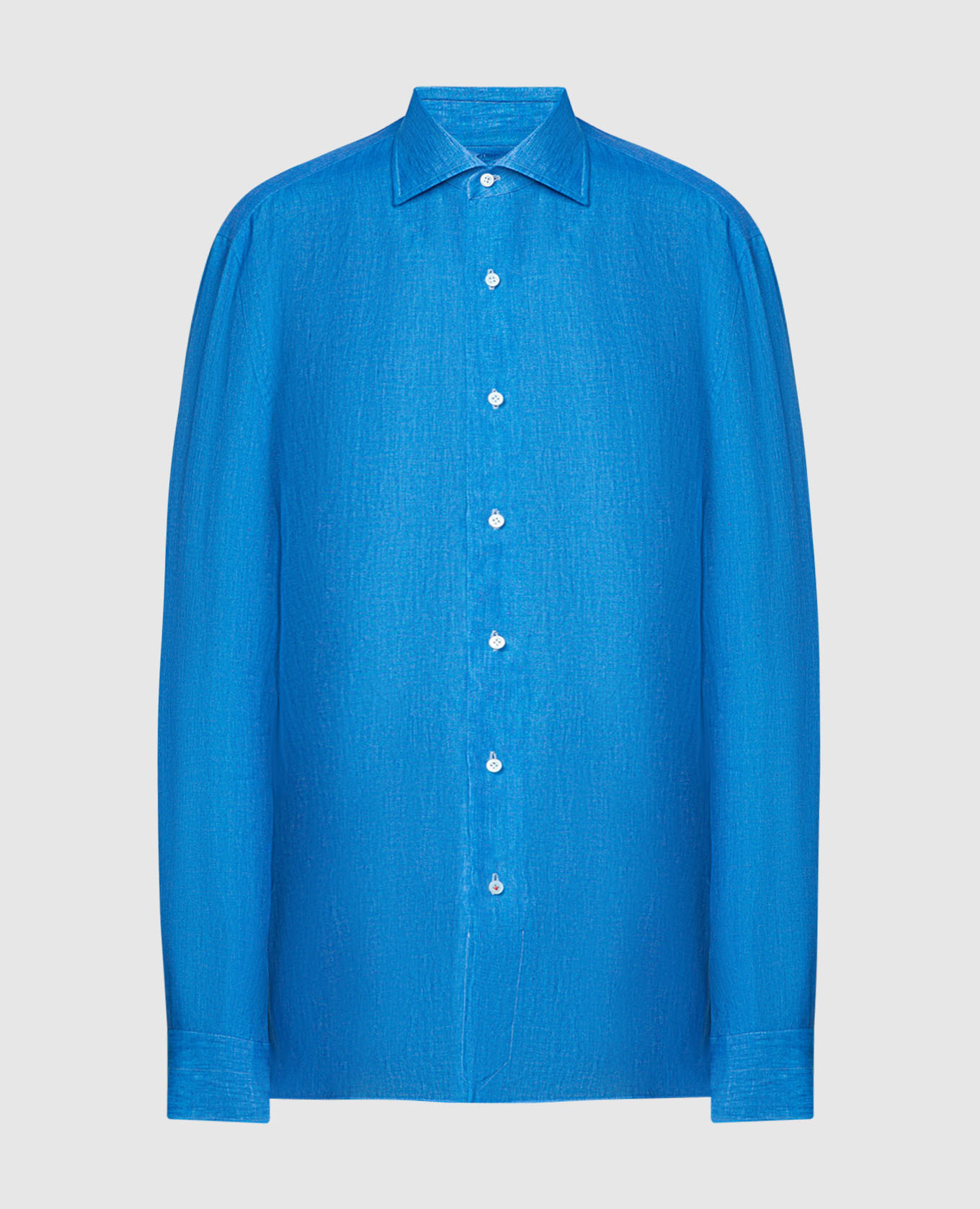 Blue linen shirt isaia