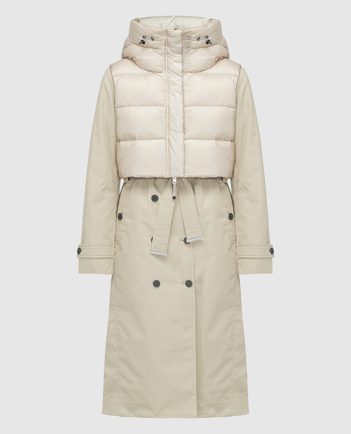 

Dawn beige trench coat with removable vest Parajumpers, Бежевый
