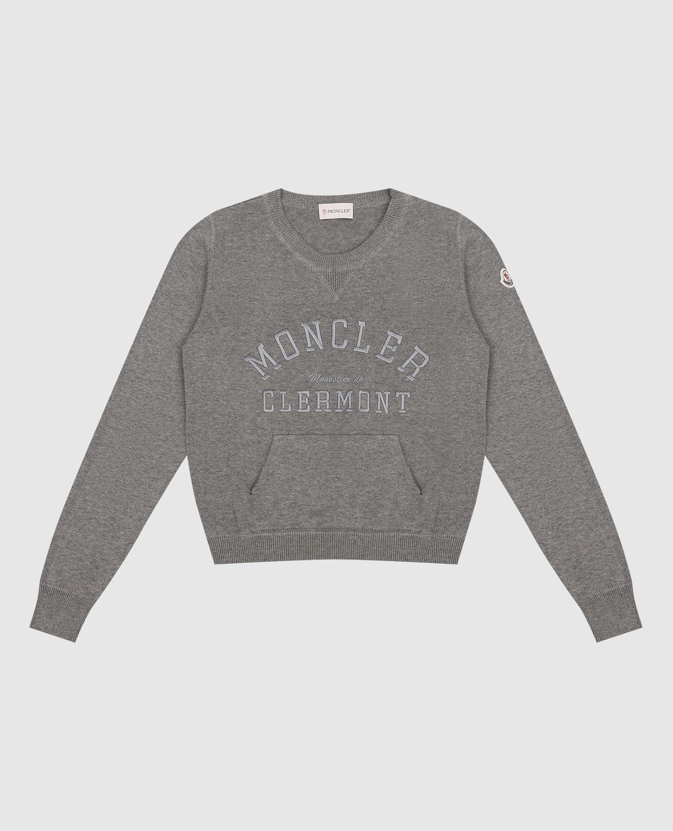 

Children's gray jumper with logo embroidery Moncler ENFANT, Grey