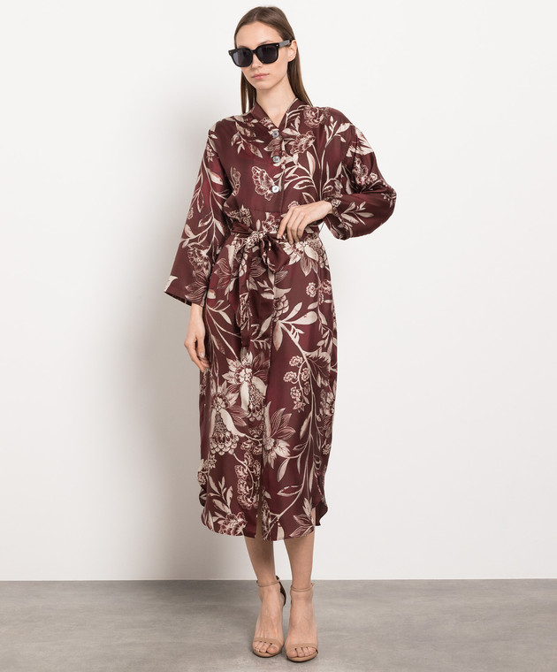 max mara burgundy dress Max Mara - GARGANO burgundy one-shoulder dress GARGANO