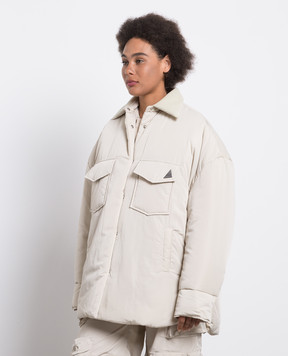 The Attico Beige jacket with logo 237WCB27E079