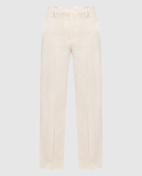 Brunello Cucinelli Beige pants with monil chain MH126P8275