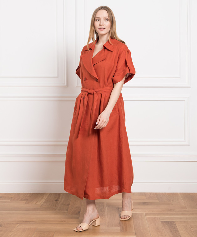 Marina Rinaldi - Brown linen dress DRIVER - shop with Czech Republic  delivery at Symbol