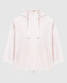 Peserico Pink melange sports jacket with monil chain S06847J002379