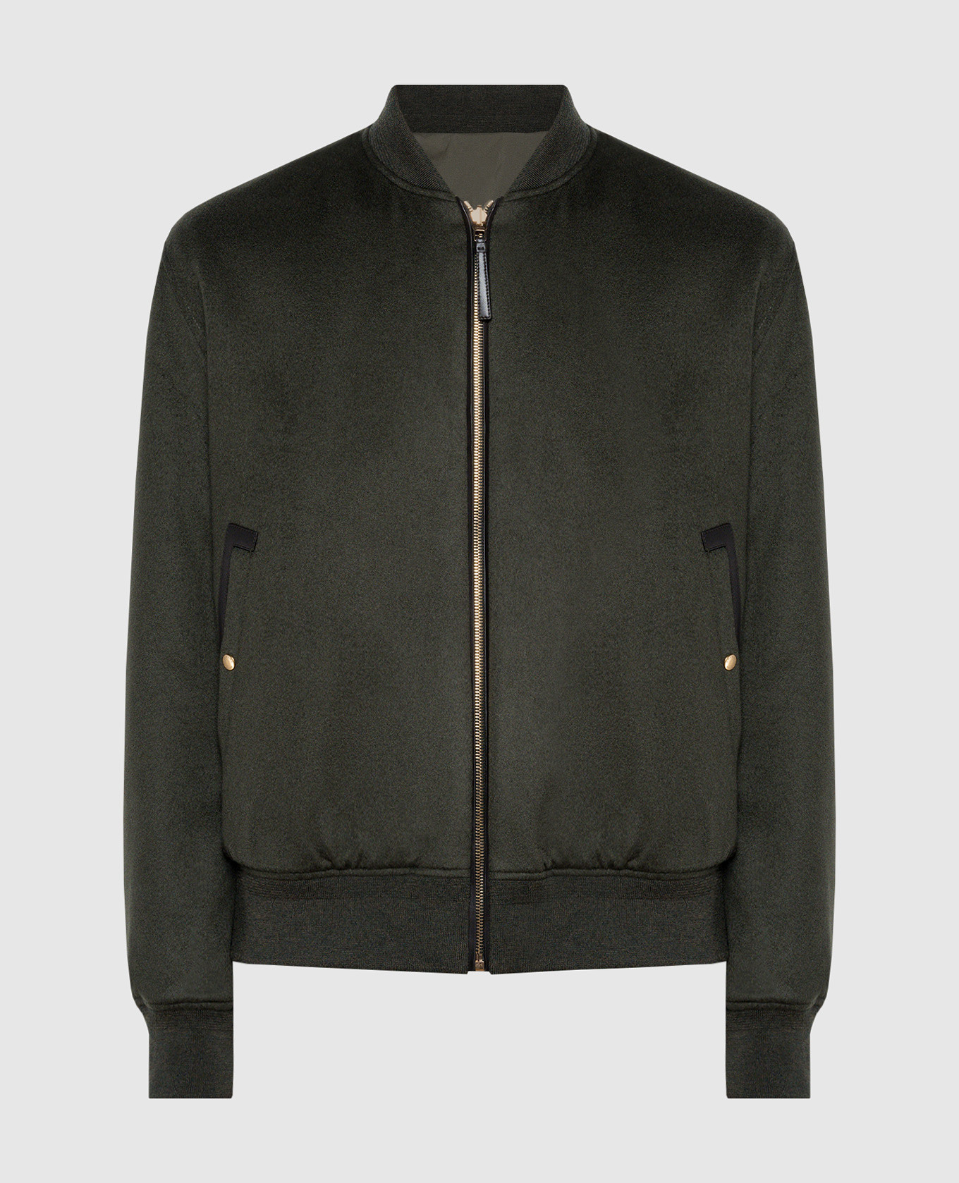 

Reversible khaki cashmere bomber jacket Agnona, Хаки