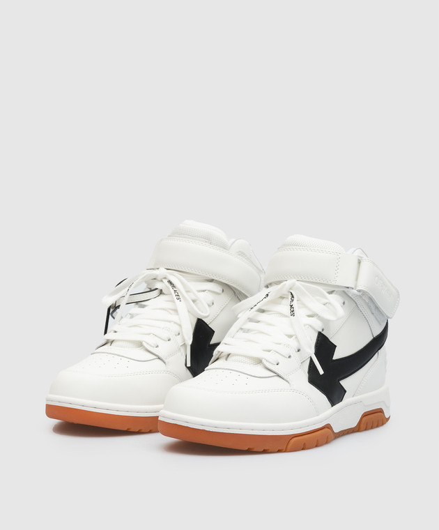 Off White Out Of Office scarpa alta in pelle bianca con logo OMIA259F23LEA003 acquista online su Symbol