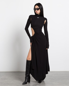 Off-White Black logo maxi dress OWDB320C99JER001