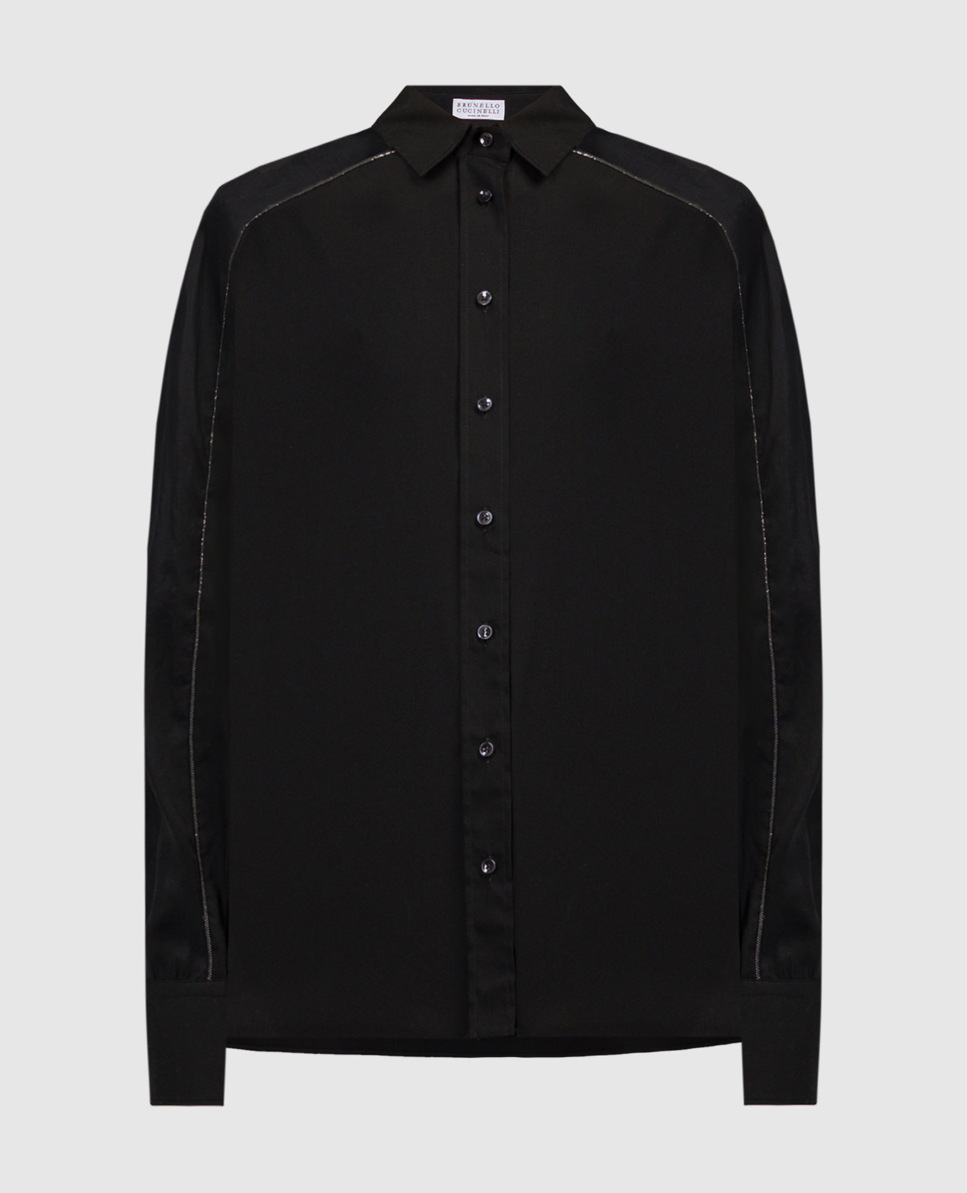 

Black blouse with monil chain Brunello Cucinelli, Черный