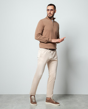 Cashmere&Whiskey Brown logo-engraved wool jumper 77397
