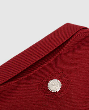 Stefano Ricci Children's red wool polo shirt with a textured pattern KY06008P03Y20301