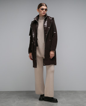 Herno Brown combined coat PA000058D33360