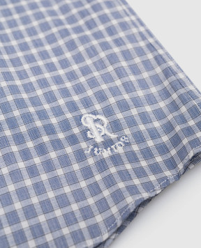 Stefano Ricci Children's blue checked shirt YC002673L1668