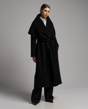 The Row Adia black cashmere coat 7564W2309
