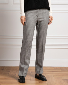 Ballantyne Gray patterned wool trousers BLTS37DWR05