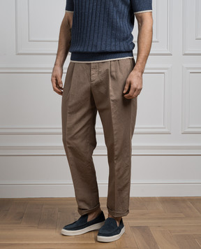 Brunello Cucinelli Brown pants with linen M291DE1710