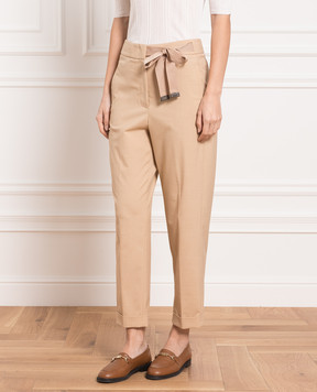 Peserico Brown pants with lapels P0456201941