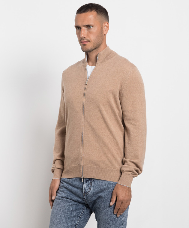 Cardigan Brunello Cucinelli 100% Cachemire - Beige - Taille M Pour Homme