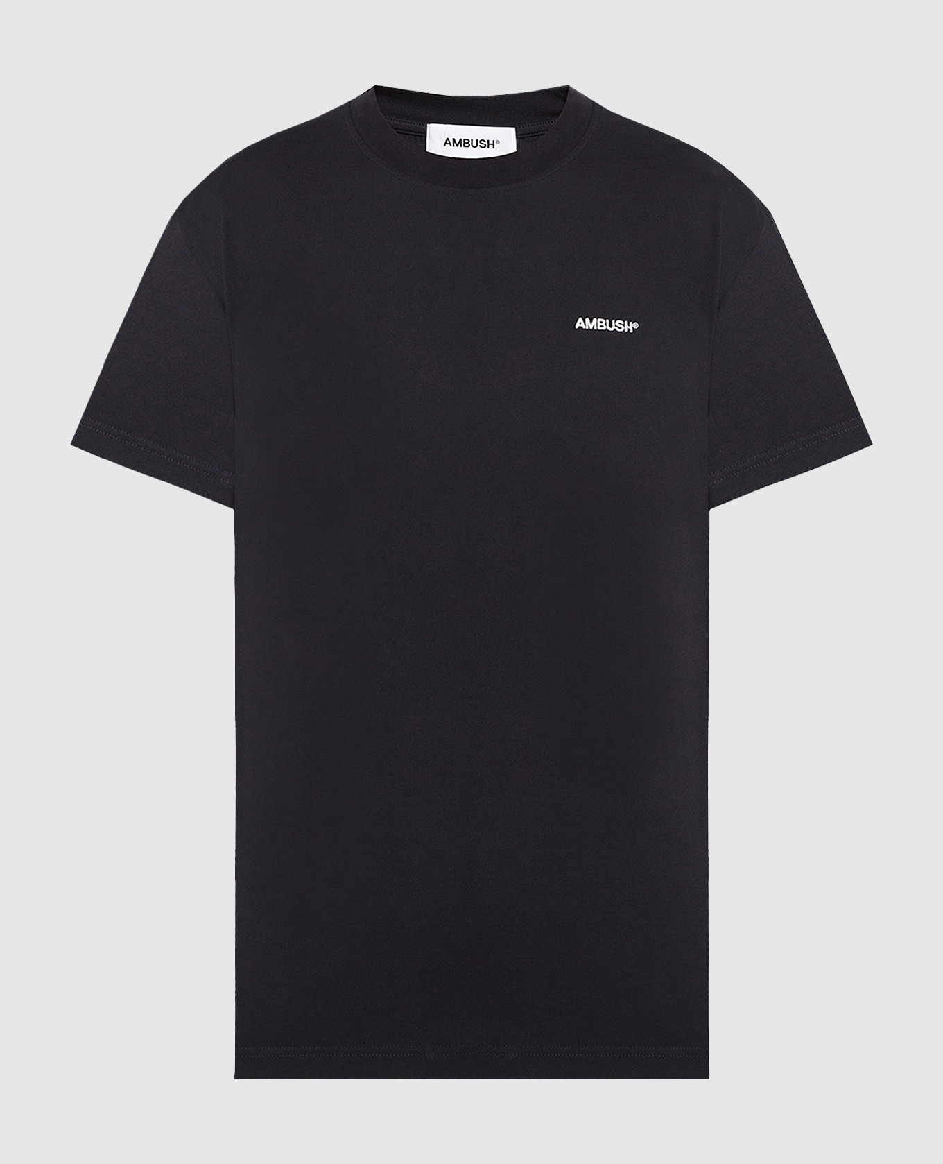 Black t-shirt with logo embroidery ambush