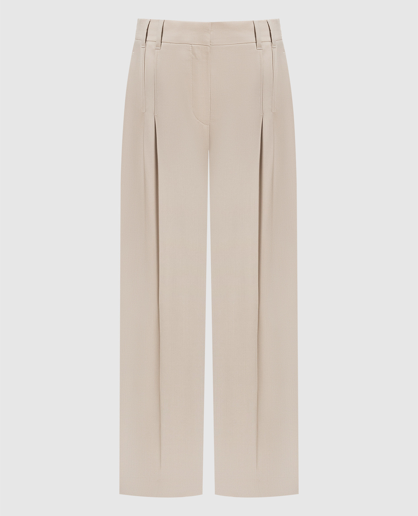 

Beige wool trousers with a monil chain Brunello Cucinelli
