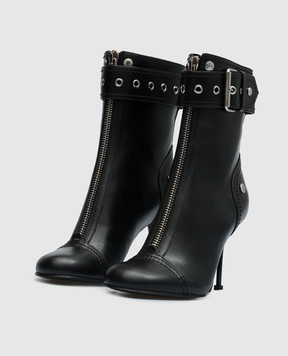 Alexander McQueen Black leather ankle boots 757505WIDR3