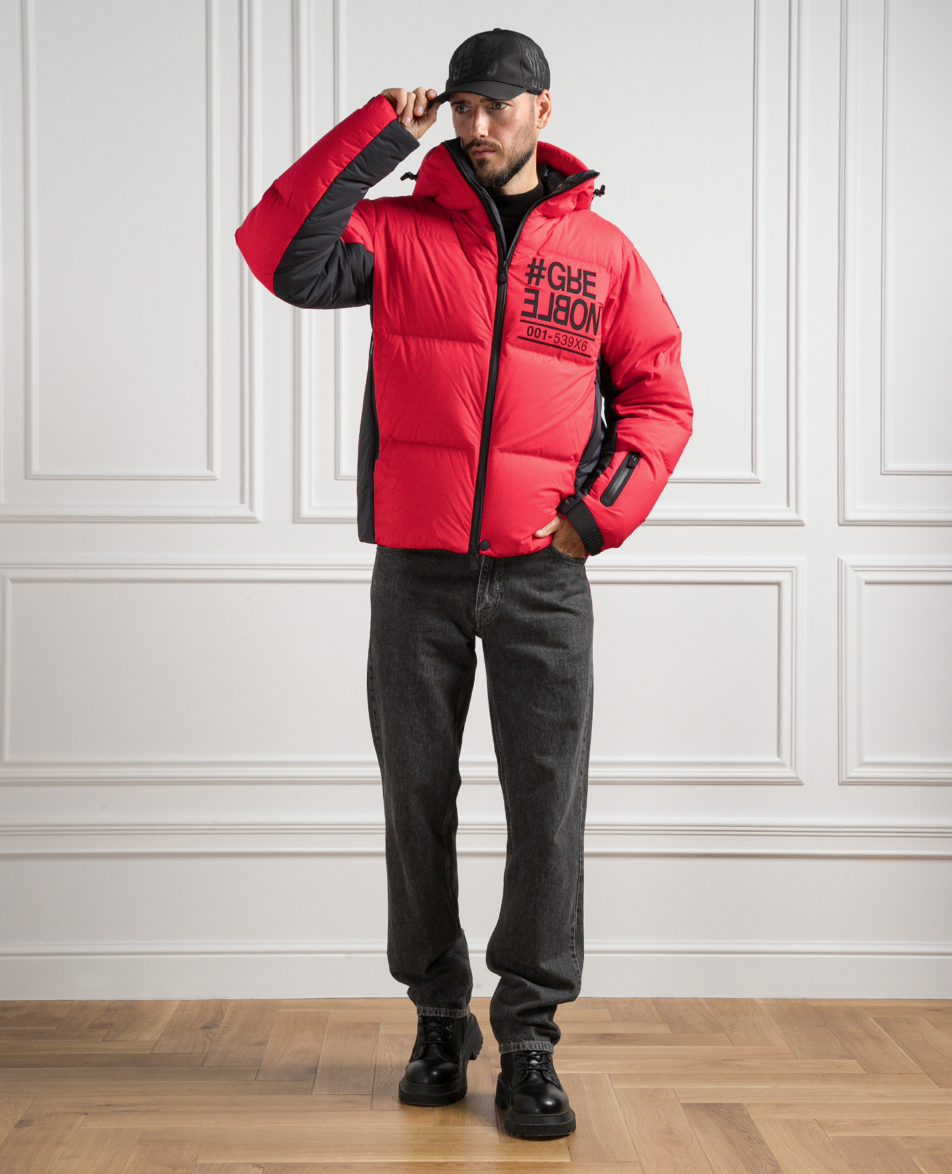 Pramint red down jacket with logo Moncler Grenoble 2