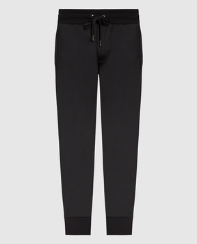 Dolce&Gabbana Black joggers with metallic logo GVXQHTHU7B0