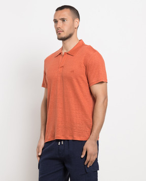 Vilebrequin Pyramid brown linen polo shirt PYRE9O00