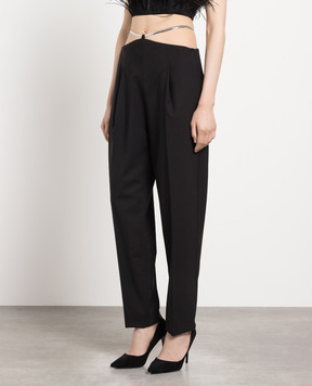 Dondup Black pants made of wool Blanca with a chain DP701WS0111DXXX